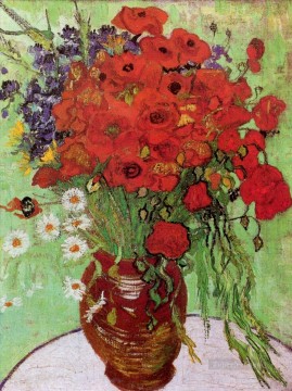  Vincent Decoraci%C3%B3n Paredes - Amapolas y margaritas rojas Vincent van Gogh